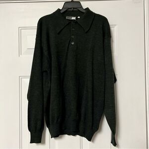 VTG 80s Romeo Gigli Charcoal Gray Collar Oversized Drop Shoulder Sweater M